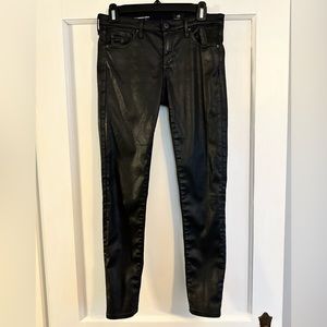 AG The Legging Ankle Super Skinny Black Waxed Jean